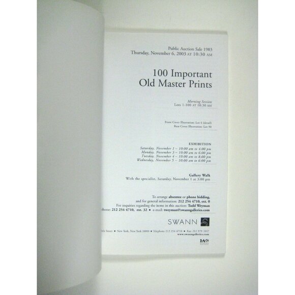 SWANN Catalog Master Prints 2003 PPB Durer Rembrandt Bruegel Callott Kolbe 1983 - Picture 3 of 7